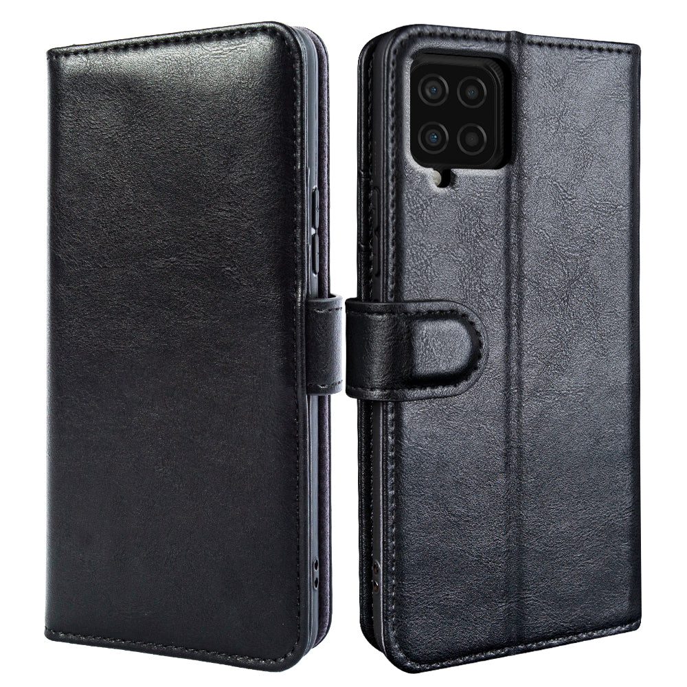 For Samsung Galaxy F22 Waxy Texture Stand Wallet Phone Case Genuine Cow Leather Shockproof Phone Cover For Samsung Galaxy F22 Waxy Texture Stand Wallet Phone Case Genuine Cow Leather Shockproof Phone Cover